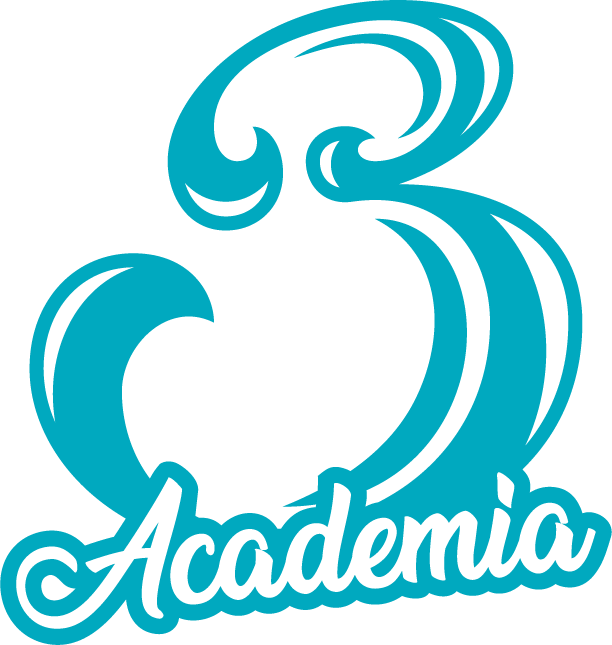 Logotipo en color turquesa de BBB Academia