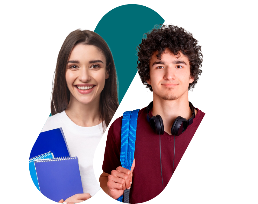Dos personas conversando y aprendiendo inglés juntas en un ambiente educativo.